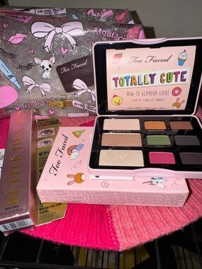 Too Faced Totally Cute Eyeshadow Palette — Pink, Green, Gold Accents